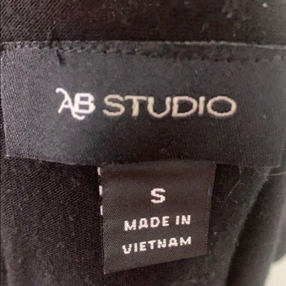 AB Studio Women's Black White Chevron Print Business Office Blouse‎ Size Small - Picture 7 of 8